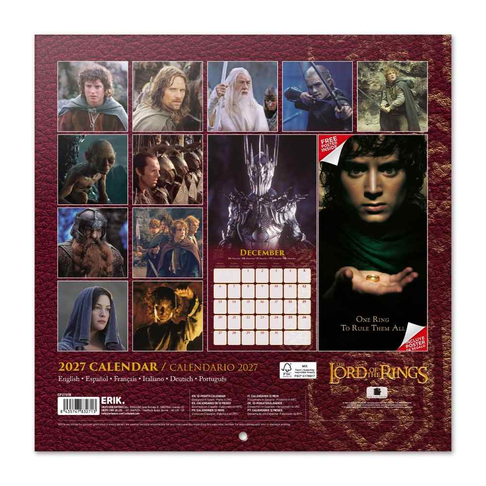 Grupo Erik The Lord of The Rings - 2027 30X30 Calendar - Multicolours